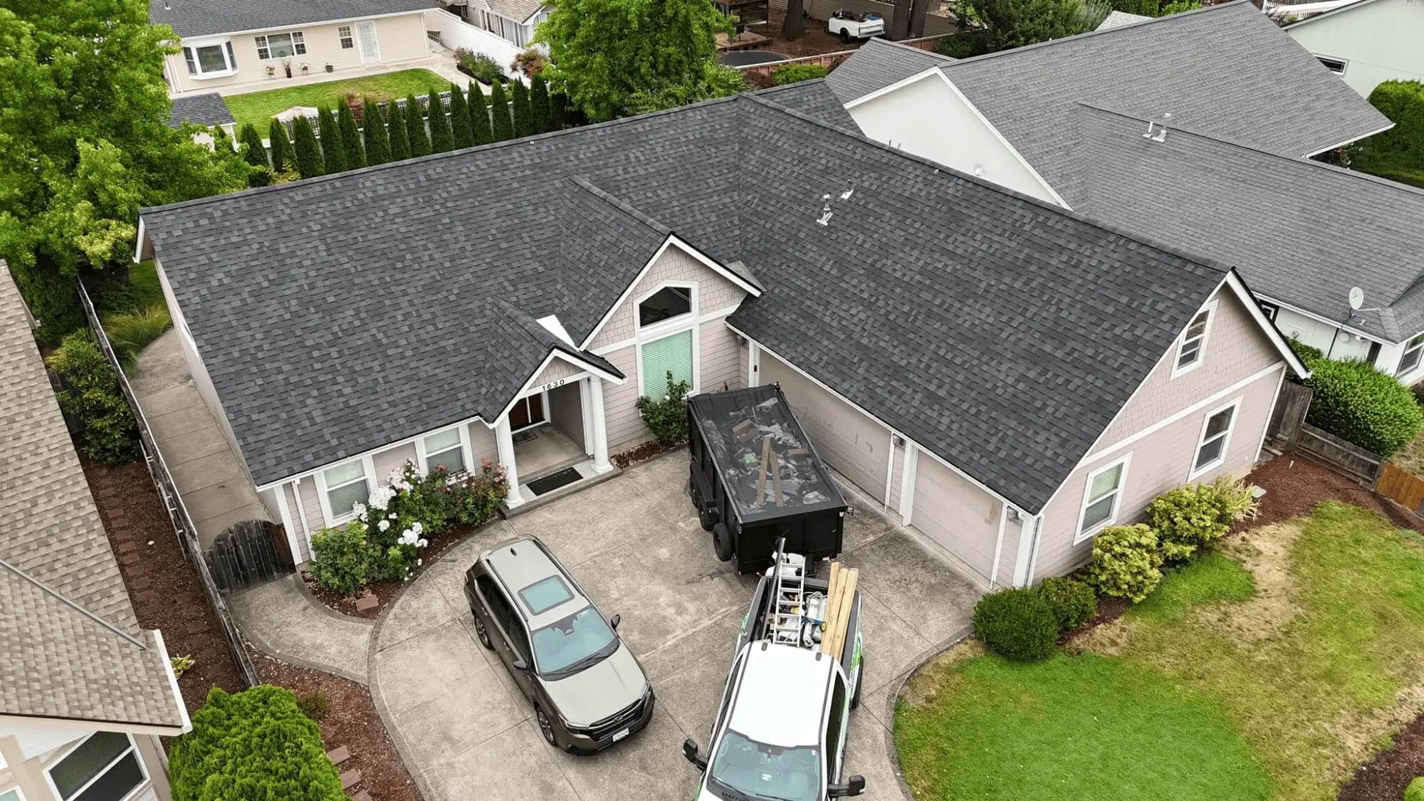28 square two-story roof replacement Eugene OR